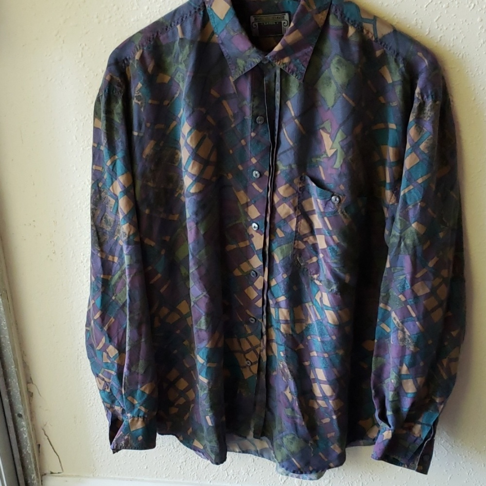 90s Silk button down Halloween costume idea! - Picture 2 of 2